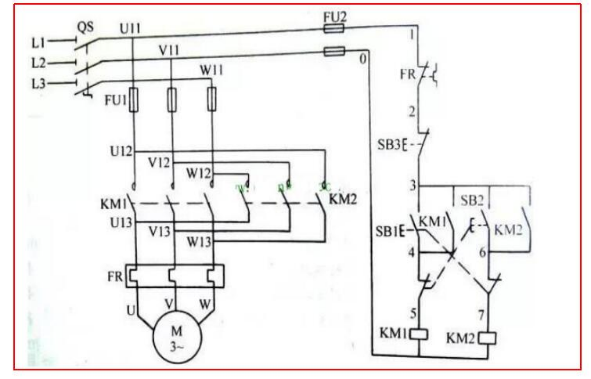 按钮、接触器双重联锁正反转控制电路